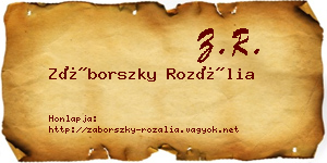 Záborszky Rozália névjegykártya