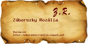 Záborszky Rozália névjegykártya