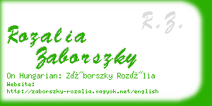 rozalia zaborszky business card